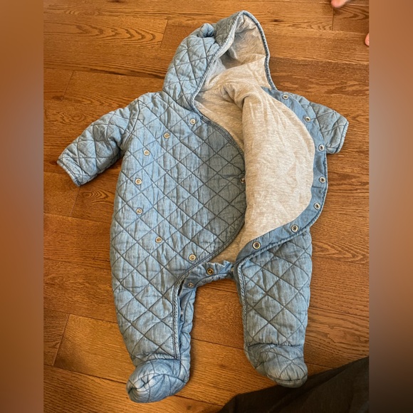 Denim colored Baby Gap bear snowsuit. - Picture 3 of 3